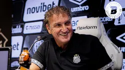 Cuca técnico do Santos durante coletiva de imprensa