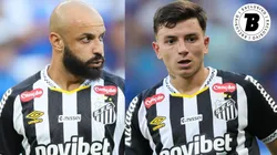 Thaciano e Barreal disputam a titularidade no Santos - Fotos: Gilson Lobo/AGIF