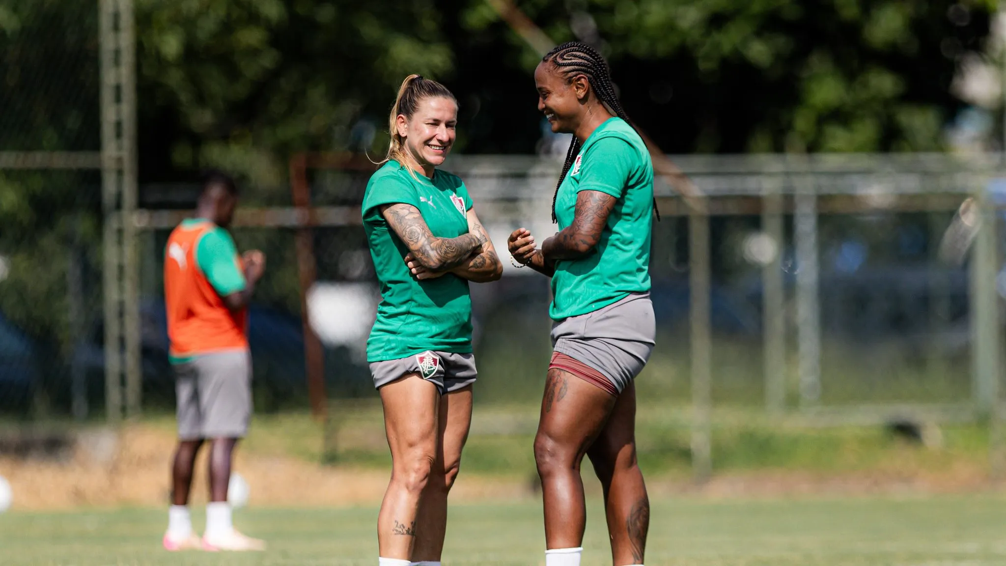 Jogadoras do Fluminense em treinamento