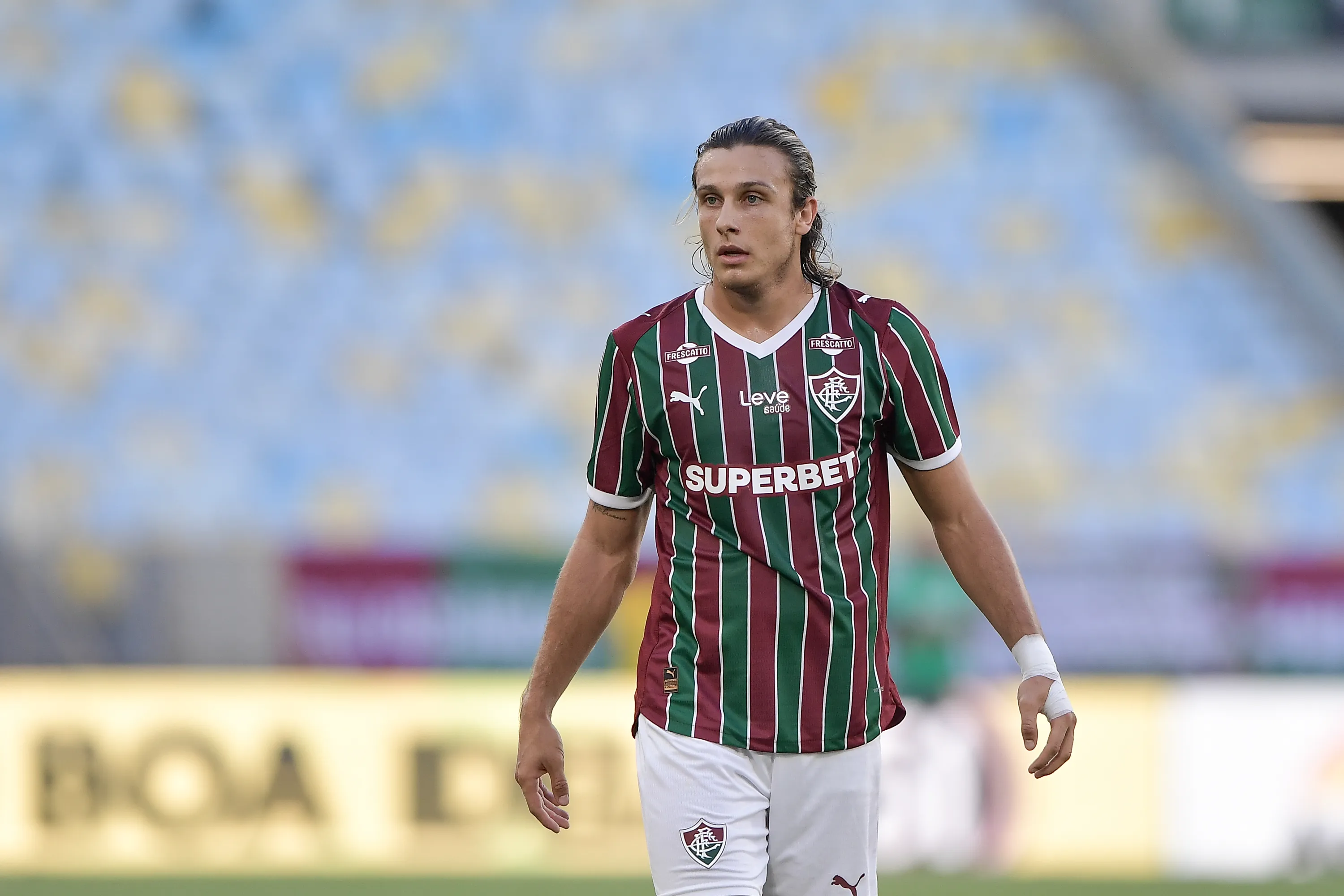 Canobbio é um dos pendurados do Fluminense, mas não joga contra o Corinthians. Foto: Thiago Ribeiro/AGIF