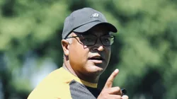 Roger durante treinamento do SPFC