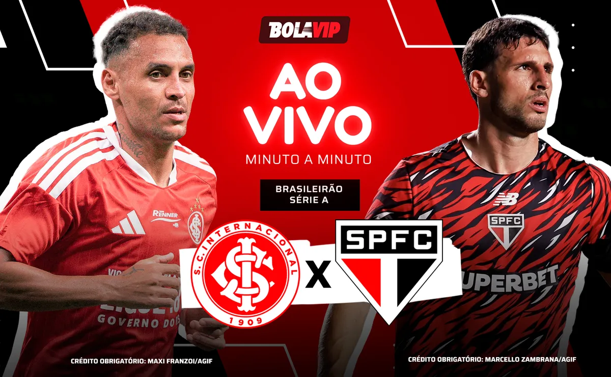 Internacional x São Paulo AO VIVO E GRÁTIS – Onde assistir jogo em tempo real pelo Brasileirão