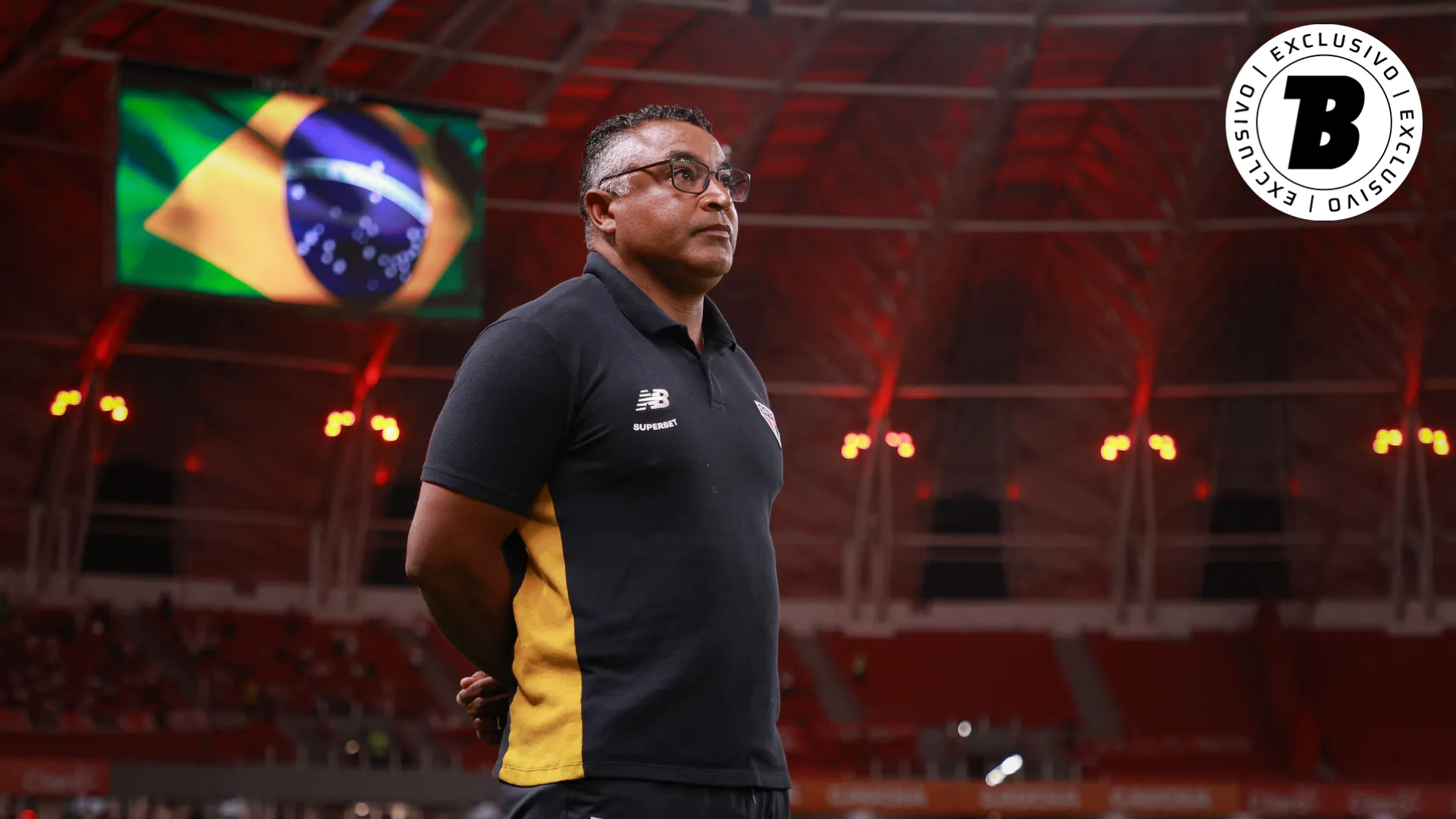 Roger Machado técnico do São Paulo durante partida contra o Internacional. Foto: Maxi Franzoi/AGIF