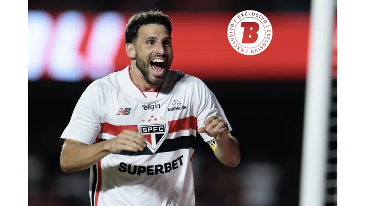 Calleri jogador do São Paulo comemora seu gol durante partida contra o Grêmio no estádio Morumbi pelo campeonato Brasileiro A 2026. Foto: Marcello Zambrana/AGI