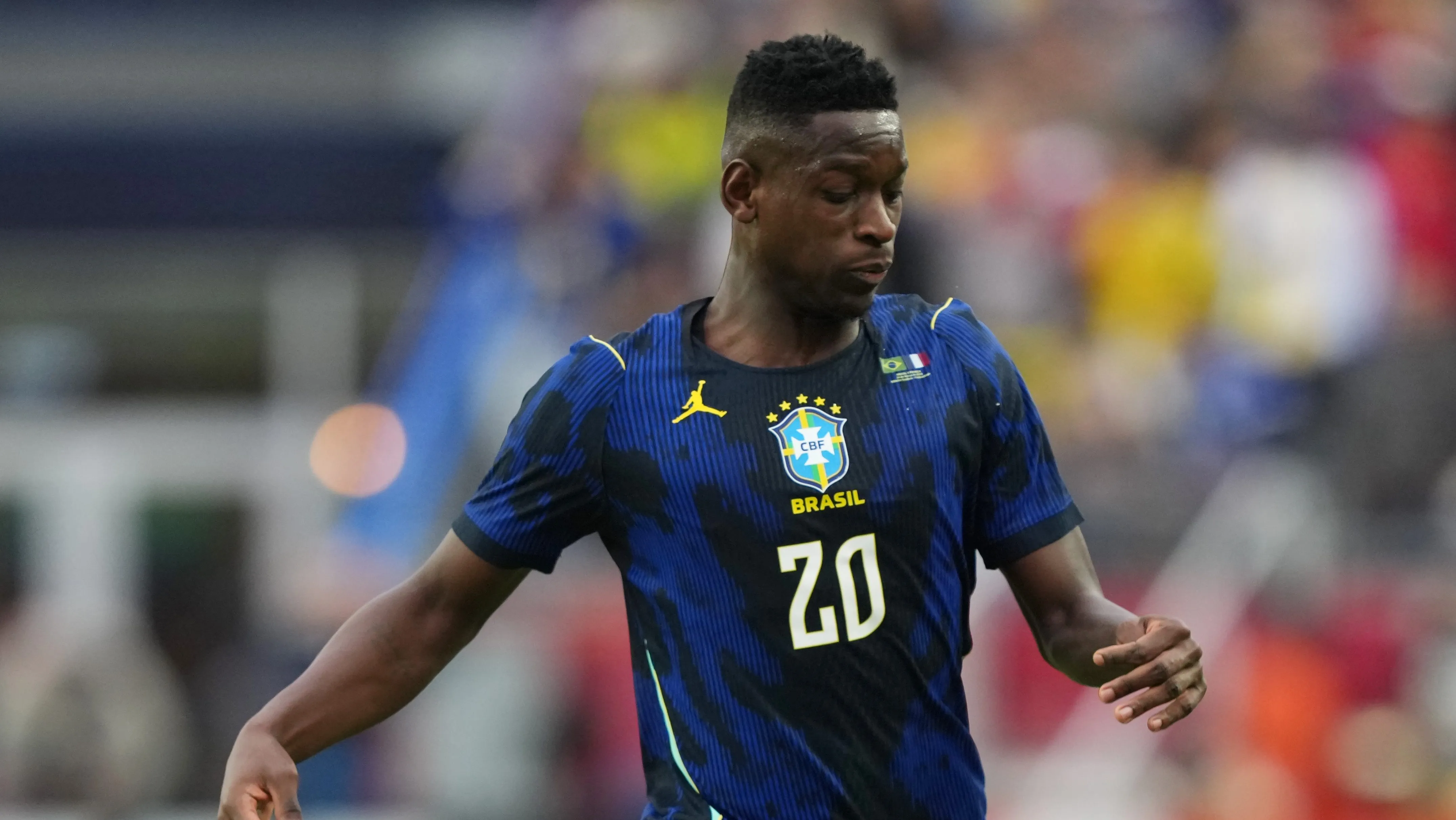 Foto: Michael Owens/Getty Images – Luiz Henrique durante jogo pela Seleção Brasileira.