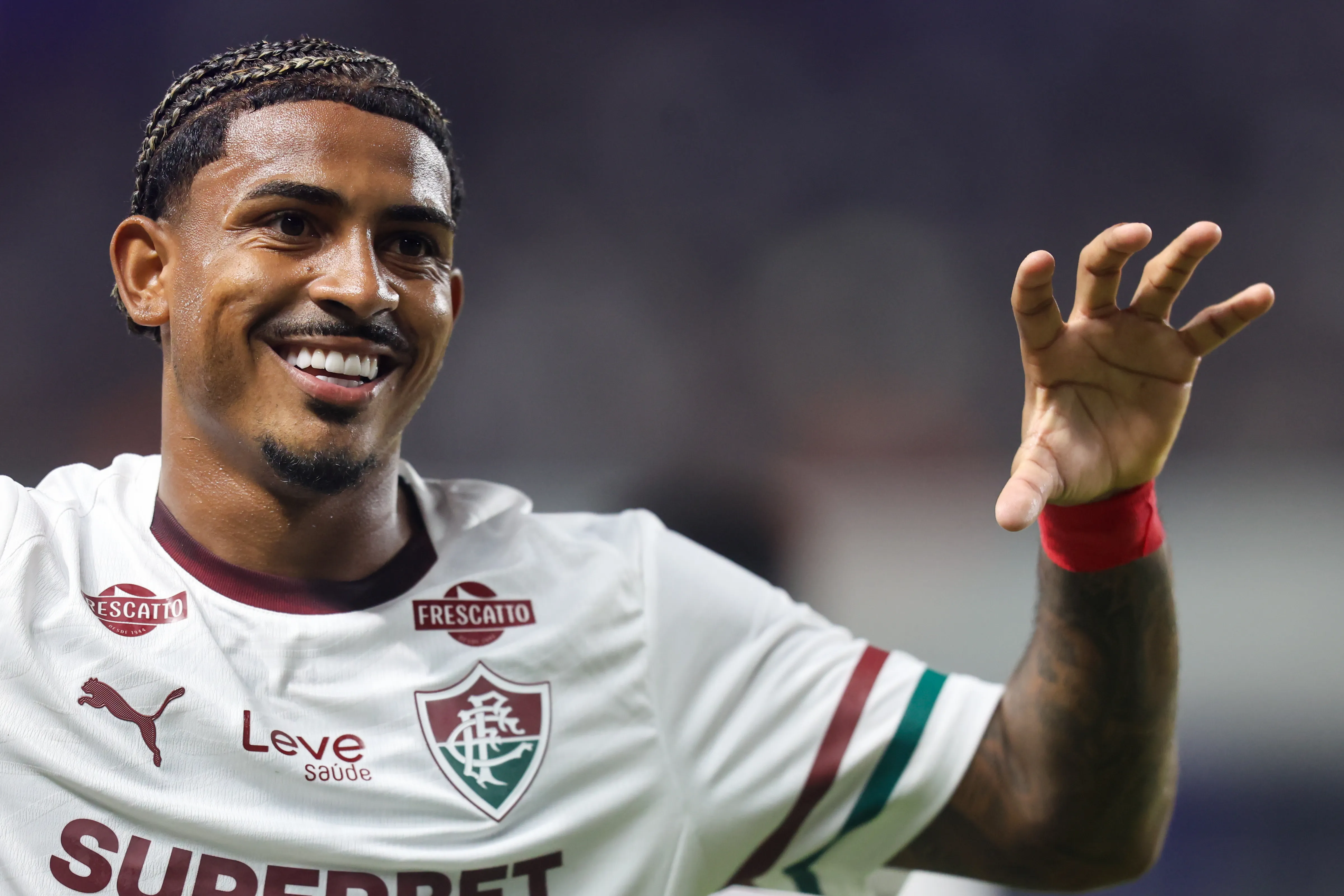 PA – BELEM – 12/03/2026 – BRASILEIRO A 2025, REMO X FLUMINENSE – John Kennedy jogador do Fluminense comemora seu gol durante partida contra o Remo no estadio Mangueirao pelo campeonato Brasileiro A 2025. Foto: Fernando Torres/AGIF
