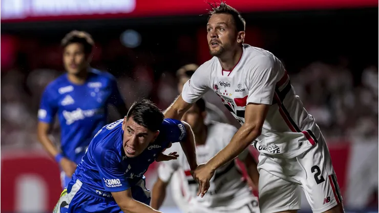 Rafael Toloi jogador do Sao Paulo durante partida contra o Cruzeiro no estadio Morumbi pelo campeonato Brasileiro A 2026. Foto: Marco Miatelo/AGIF