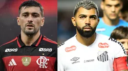Arrascaeta e Gabigol vão se enfrentar neste domingo (5) - Fotos: Thiago Ribeiro/AGIF e Mauricio De Souza/AGIF