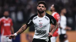 Yuri Alberto jogador do Corinthians comemora seu gol antes da anulacao apos interferencia do VAR durante partida contra o Internacional no estadio Arena Corinthians pelo campeonato Brasileiro A 2025. Foto: Ettore Chiereguini/AGIF