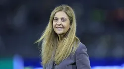 Leila Pereira antes de um jogo do Palmeiras