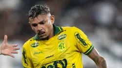 Tiquinho Soares jogador do Mirassol durante partida contra o Botafogo. Foto: Jorge Rodrigues/AGIF