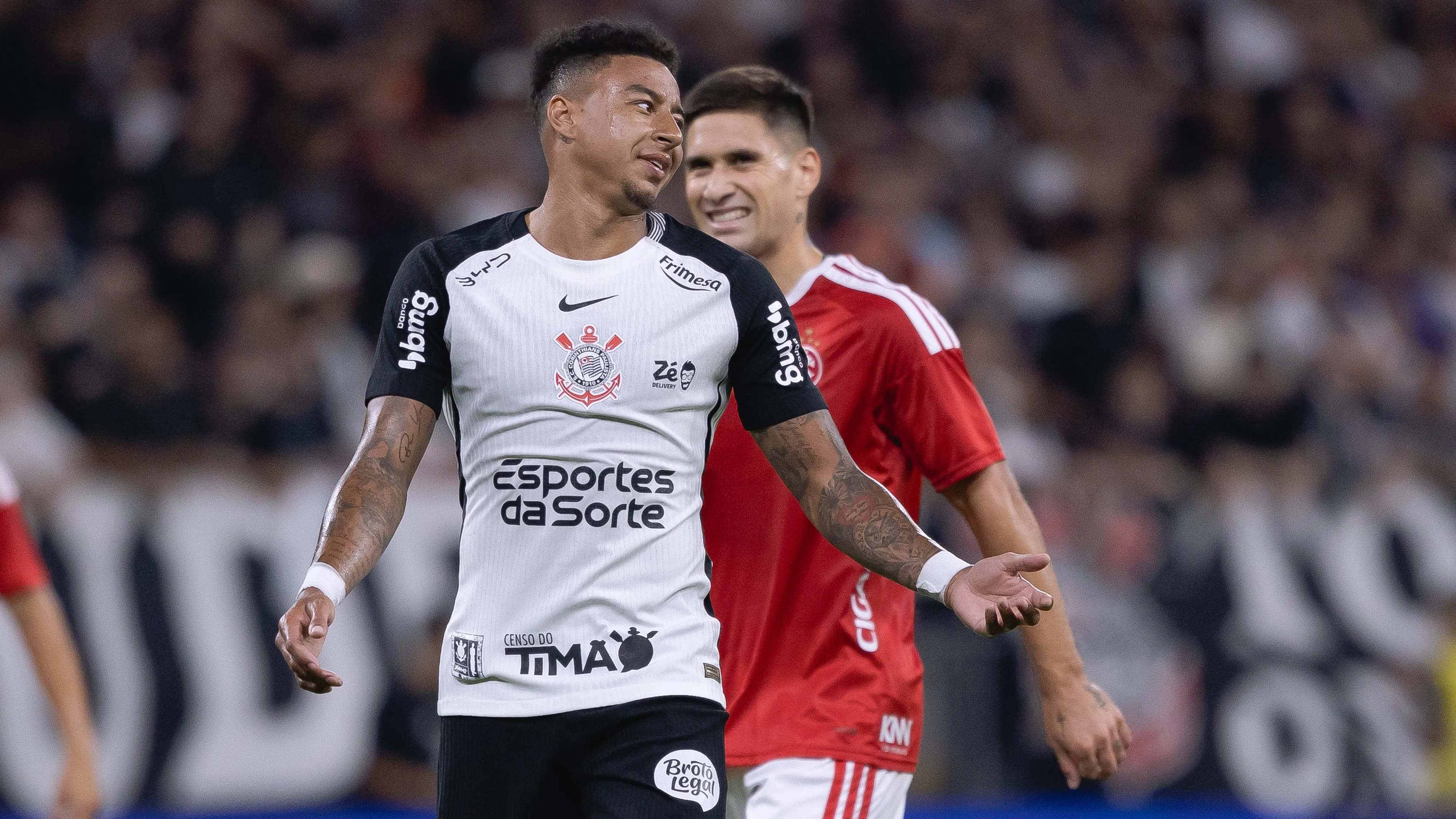Jesse Lingard jogador do Corinthians durante partida contra o Internacional no estadio Arena Corinthians pelo campeonato Brasileiro A 2026. Foto: Ettore Chiereguini/AGIF