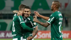 Dudu comemorando gol pelo Palmeiras. Foto: Marcello Zambrana/AGIF