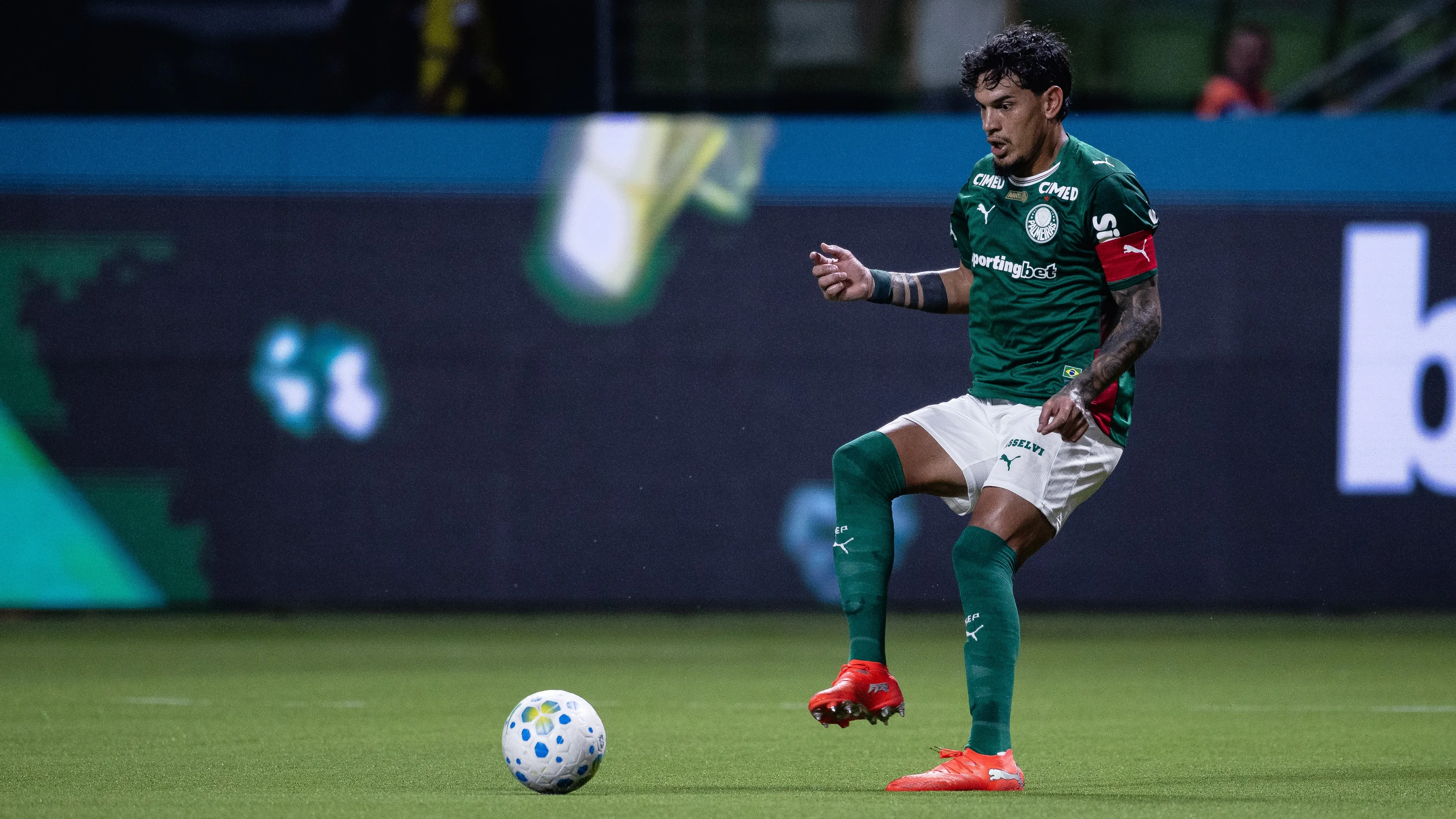 Gustavo Gómez durante partida pelo Palmeiras. Foto: Ettore Chiereguini/AGIF