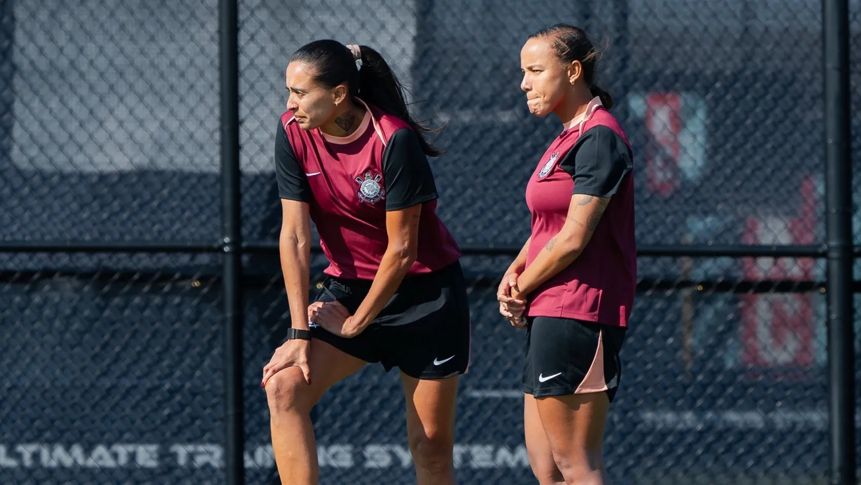 Jogadoras do Corinthians em treino em Kansas, nos EUA