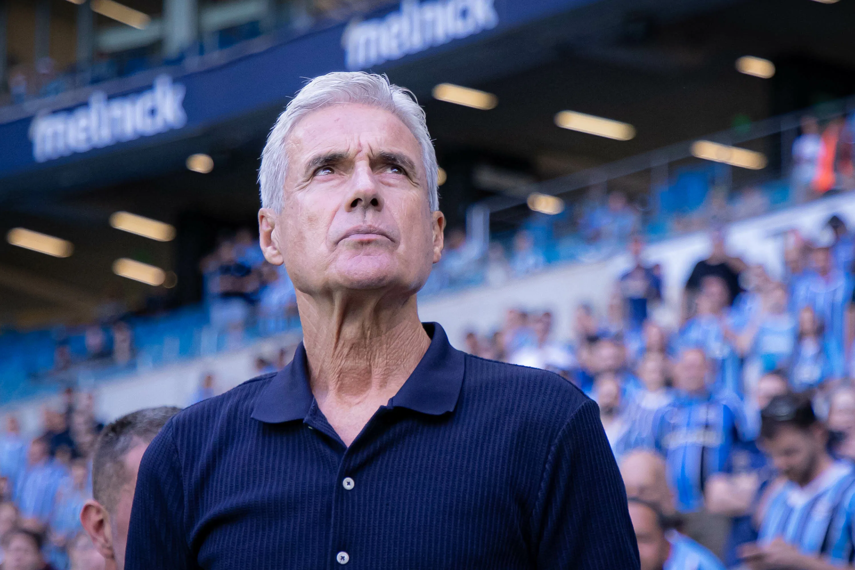 Luis Castro tecnico do Gremio durante partida contra o Juventude no estadio Arena do Gremio pelo campeonato Gaucho 2026. Foto: Maxi Franzoi/AGIF