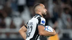 Arthur Cabral, jogador do Botafogo, comemora seu gol durante partida contra o Caracas no estadio Engenhao pelo campeonato Copa Sul-Americana 2026. Foto: Jorge Rodrigues/AGIF