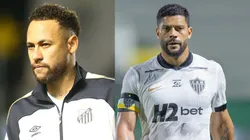 Neymar e Hulk vão se enfrentar em Santos x Atlético-MG - Fotos: Mauricio De Souza/AGIF e Liamara Polli/AGIF