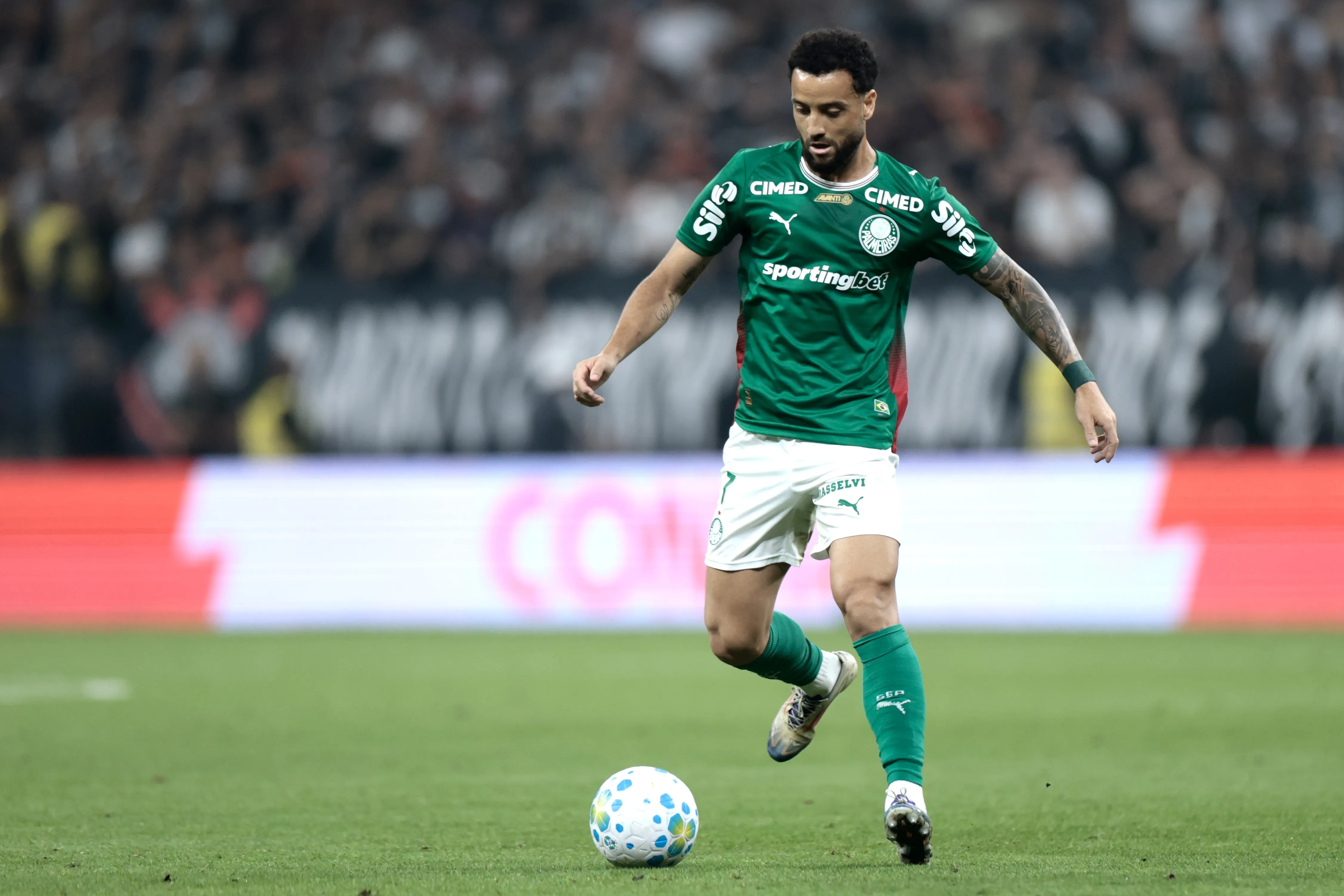 Felipe Anderson durante o Derby Paulista. Foto: Marcello Zambrana/AGIF
