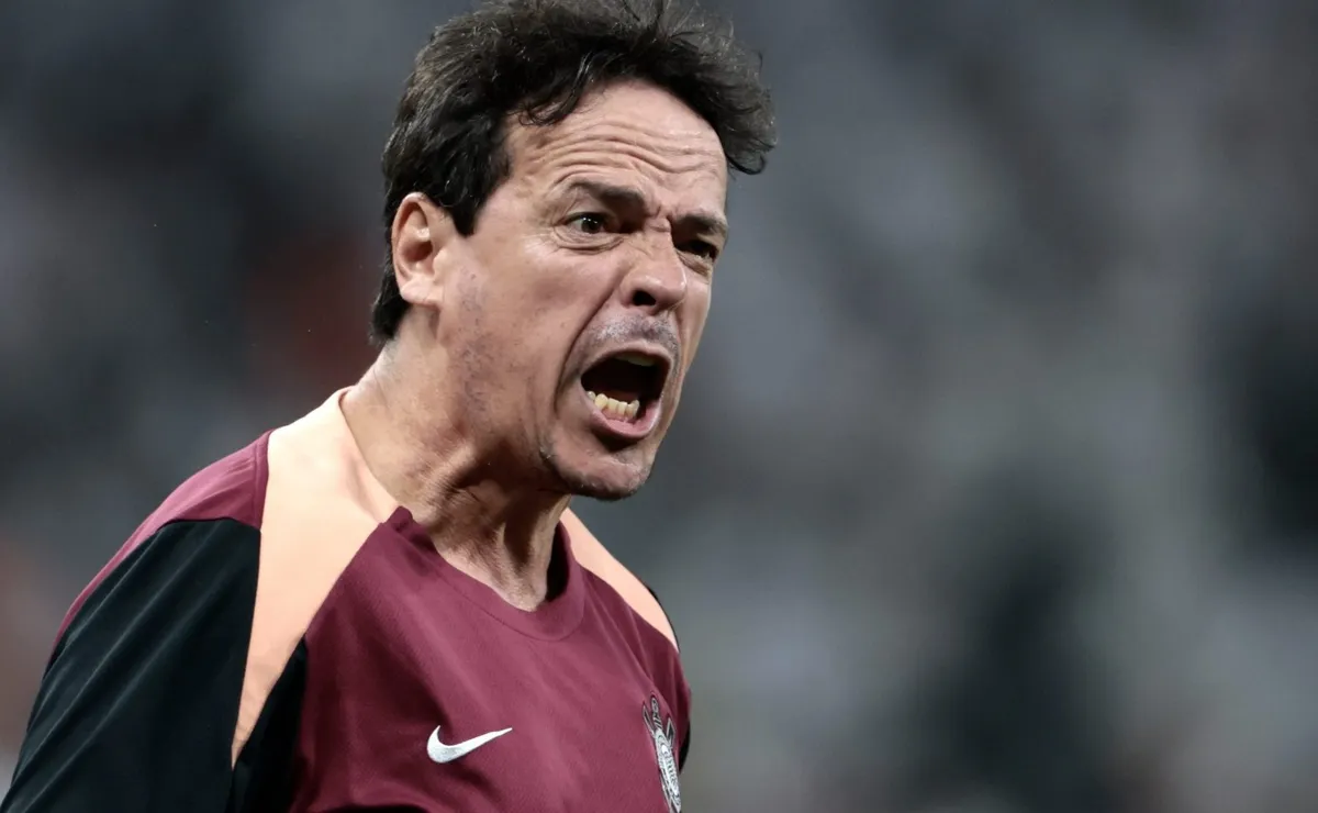 Fernando Diniz se irrita na beira do campo e busca corrigir detalhes no Corinthians