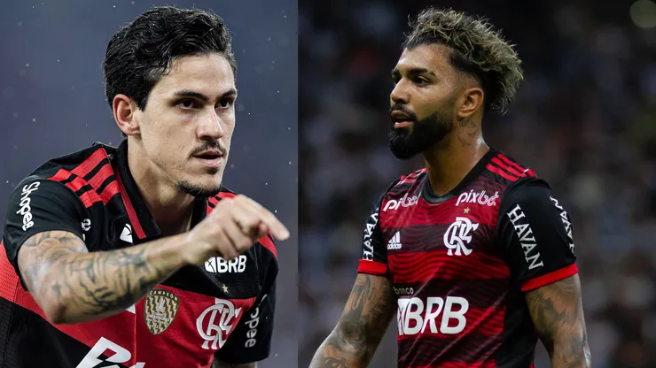 Pedro ultrapassou Gabigol em gols pelo Flamengo - Fotos: Thiago Ribeiro/AGIF e Fernando Moreno/AGIF