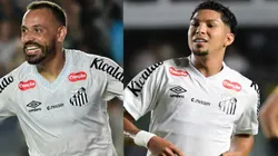 Moisés e Rony disputam a titularidade no Santos - Fotos: Jota Erre/AGIF