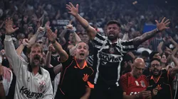 Torcida do Corinthians durante partida contra Palmeiras no estádio Arena Corinthians. Foto: Ettore Chiereguini/AGIF