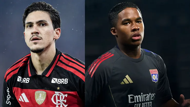 Pedro, do Flamengo, tem feito a diferença nos últimos jogos - Fotos: Thiago Ribeiro/AGIF e Manuel Alvarez Rey/Getty Images