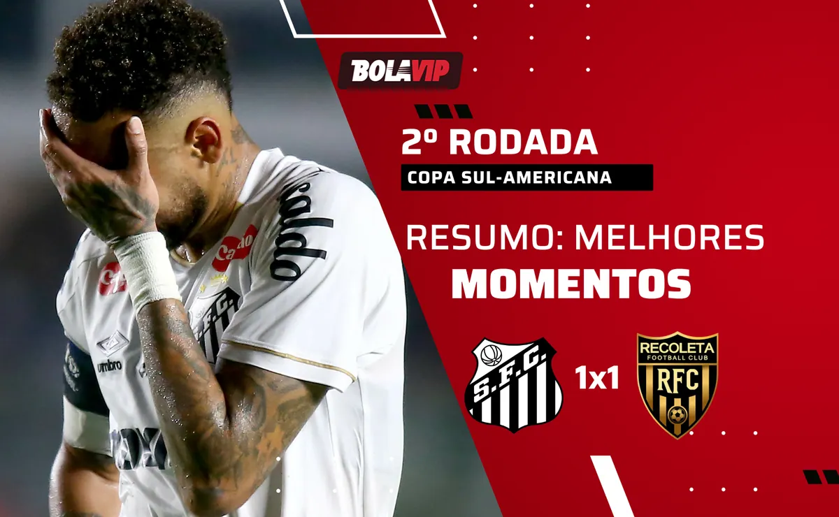 Santos 1 x 1 Deportivo Recoleta: resumo completo e gol de Neymar em empate pela Sul-Americana