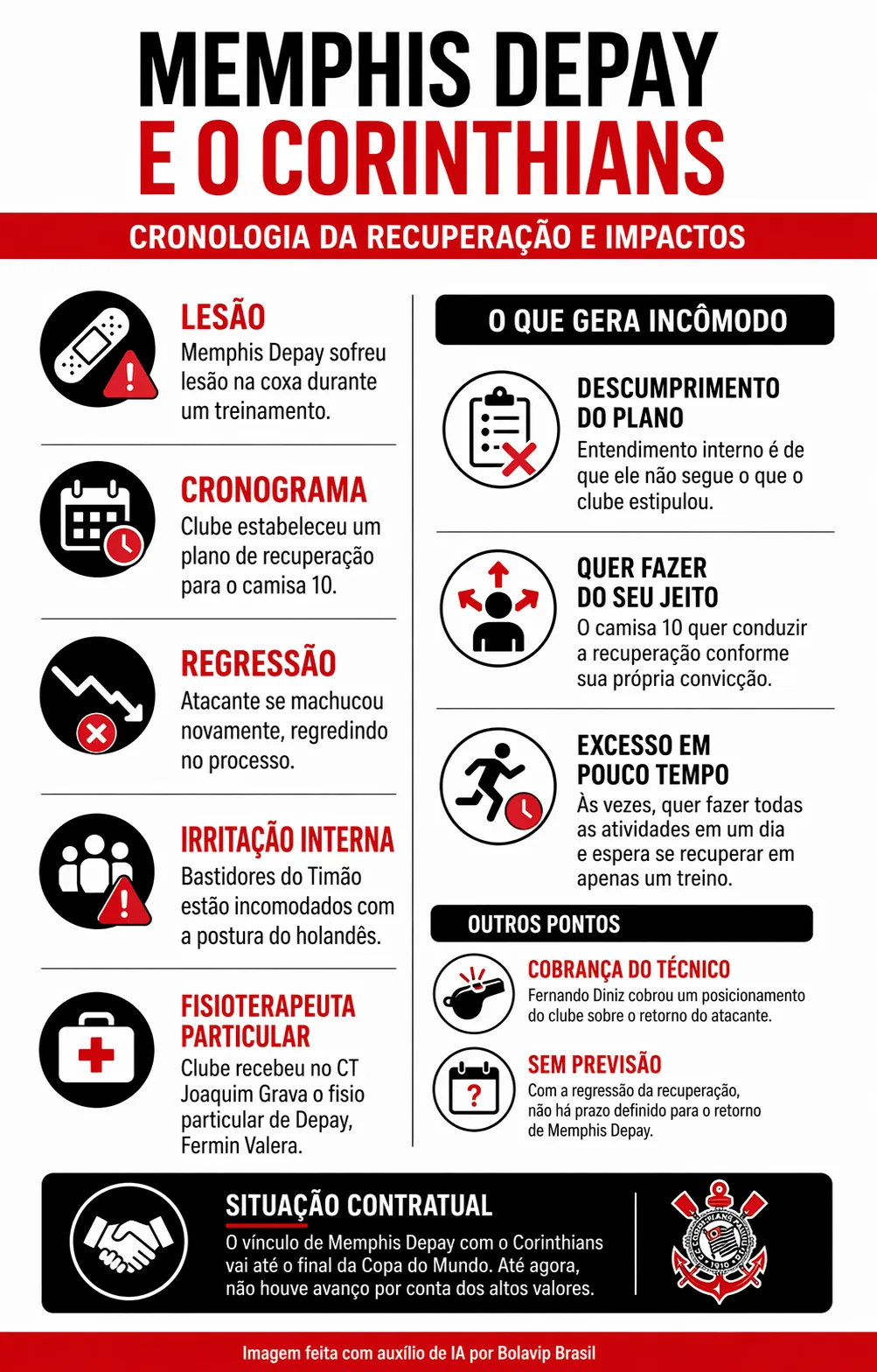 Infográfico recuperação Memphis Depay