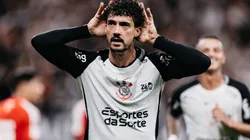SP - SÃO PAULO - 15/04/2026 - COPA LIBERTADORES 2026, CORINTHIANS X SANTA FE - Gustavo Henrique jogador do Corinthians comemora seu gol durante partida contra o Santa Fe no estádio Arena Corinthians pelo campeonato Copa Libertadores 2026. Foto: Guilherme Veiga/RP FOTOPRESS/AGIF