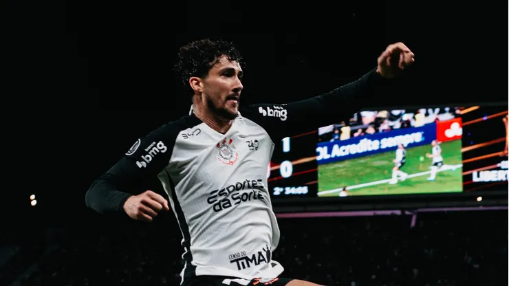 Gustavo Henrique jogador do Corinthians comemora seu gol durante partida contra o Santa Fe. Foto: Guilherme Veiga/RP FOTOPRESS/AGIF