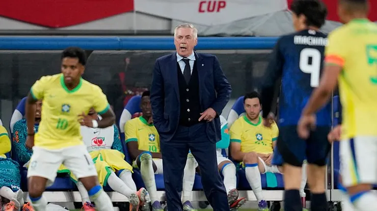 Ancelotti na Seleção Brasileira. Foto: Toru Hanai/Getty Images