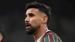Ignacio jogador do Fluminense e Freytes jogador da sua equipe durante partida contra o Independiente no estadio Maracana pelo campeonato Copa Libertadores 2026. Foto: Jorge Rodrigues/AGIF