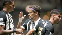 Scarpa jogador do Atletico-MG comemora seu gol durante partida contra o Athletico-PR no estadio Arena MRV pelo campeonato Brasileiro A 2026. Foto: Fernando Moreno/AGIF
