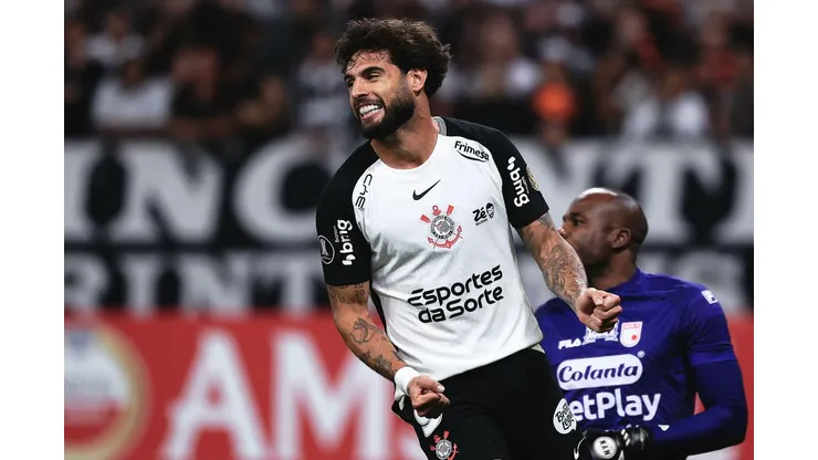 Yuri Alberto (Corinthians) durante jogo contra o Santa Fé, no dia 15.04.2026. Foto: Ettore Chiereguini/AGIF