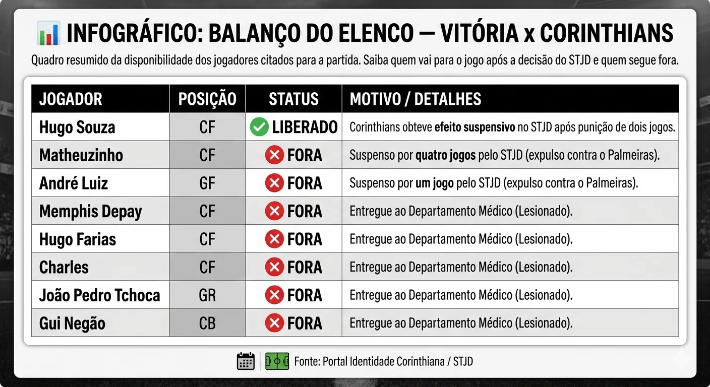 Infográfico Corinthians jogadores STJD