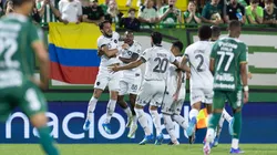 Edenilson jogador do Botafogo comemora seu gol com jogadores do seu time durante partida contra o Chapecoense. Foto: Liamara Polli/AGIF