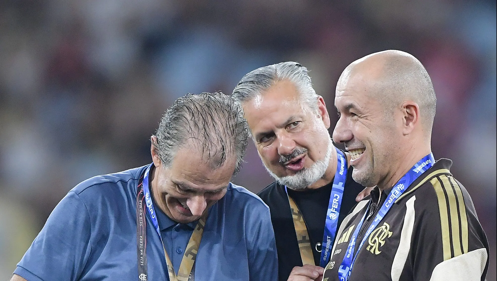 Boto, Bap e Jardim após título do Flamengo