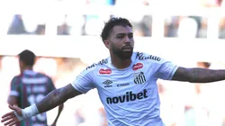 Gabigol comemora o gol diante do Fluminense