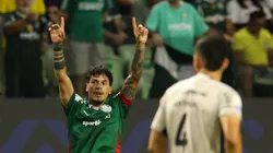 Gustavo Gómez marcou o gol da vitória do Palmeiras sobre o Athletico-PR. Foto: Cesar Greco/Palmeiras