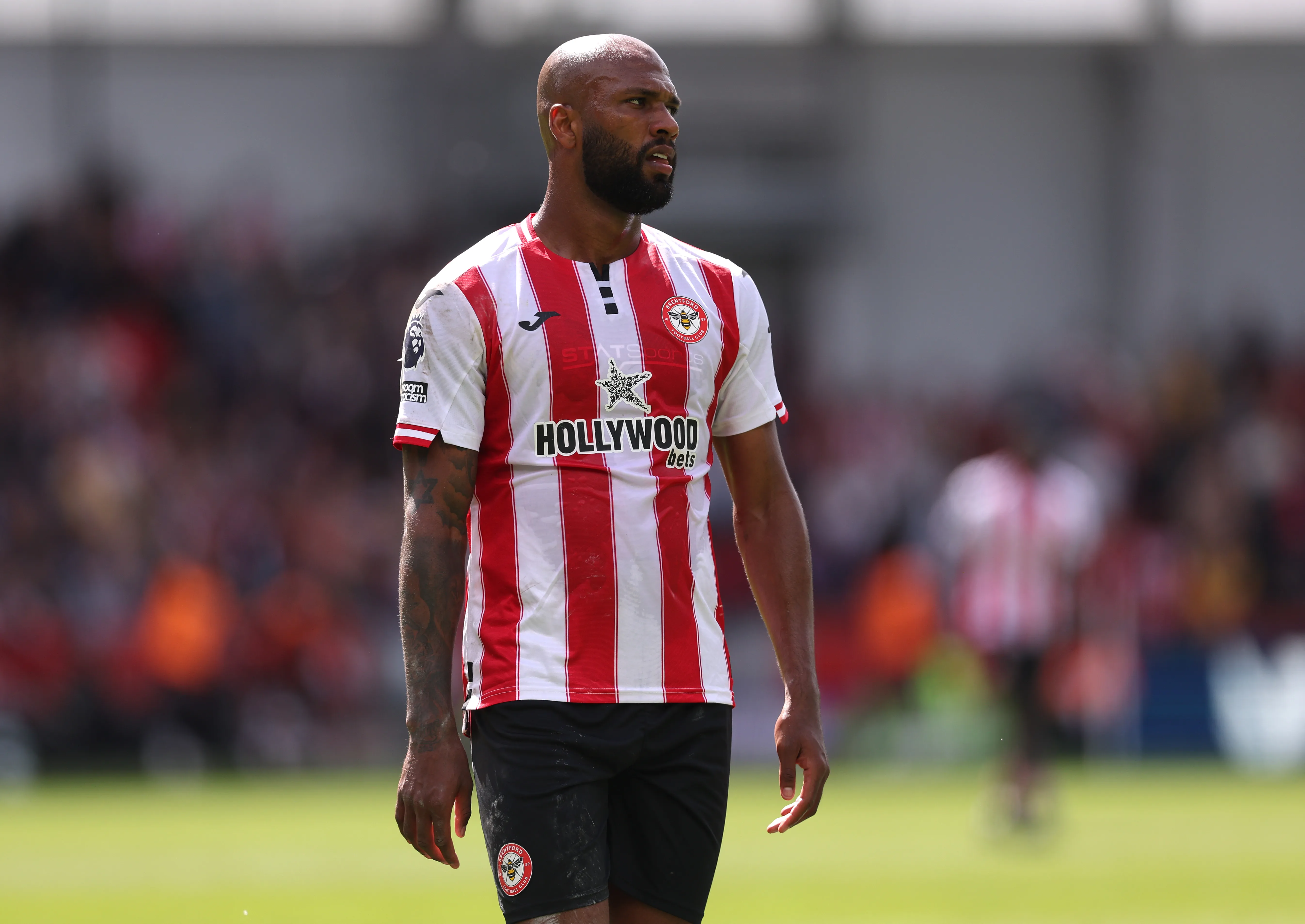 BRENTFORD, ENGLAND – APRIL 18: Igor Thiago of Brentford reacts during the Premier League match between Brentford and Fulham at Gtech Community Stadium on April 18, 2026 in Brentford, England. (Photo by Ryan Pierse/Getty Images)