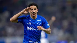 Christian jogador do Cruzeiro comemora seu gol durante partida contra o Gremio no estadio Mineirao pelo campeonato Brasileiro A 2026. Foto: Fernando Moreno/AGIF