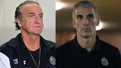 Cuca e Vojvoda no comando técnico do Santos - Fotos: Jota Erre/AGIF e Joisel Amaral/AGIF