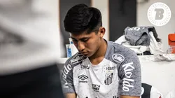 Miguelito jogador do Santos durante treinamento no CT do Peixe