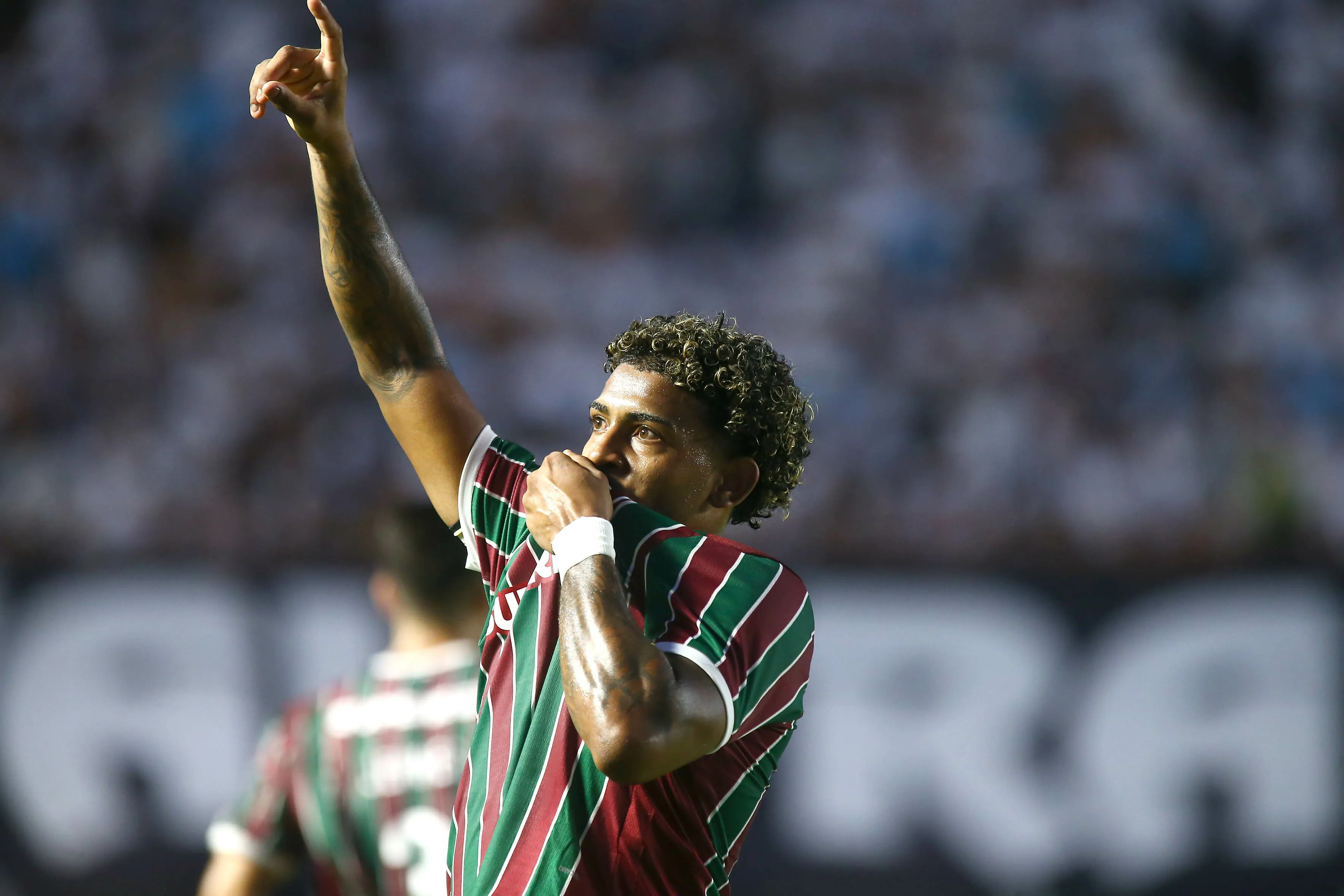 JK comemora seu gol contra o Santos, pelo Brasileirão. Foto: Mauricio De Souza/AGIF