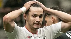 Bobadilla jogador do Sao Paulo durante partida contra o Atletico-MG no estadio Arena MRV pelo campeonato Brasileiro A 2025. Foto: Fernando Moreno/AGIF