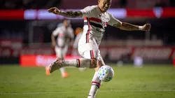 Luciano (São Paulo) durante jogo contra o Juventude, no dia 21.04.2026. Foto: ZUMA Press / Alamy