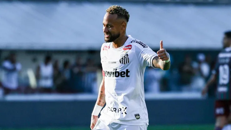 Neymar (Santos) durante jogo contra o Fluminense, no dia 19.04.2026. Foto: SPP Sport Press / Alamy