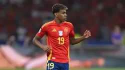 Lamine Yamal em ação pela Espanha.